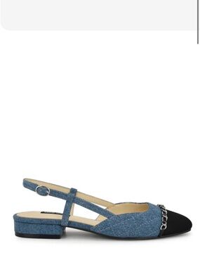 Nine West Denim Slingback Flats